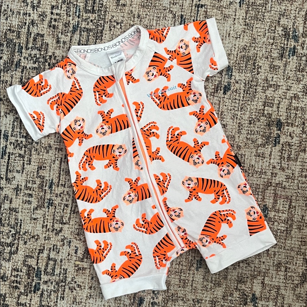 Bonds PLAY Wondersuit with Orange Tiger Print